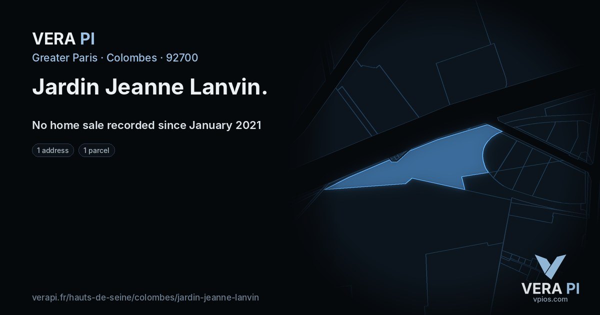 Jardin Jeanne Lanvin, Colombes at night – every parcel coloured by the prices around it, the street's own parcels lit