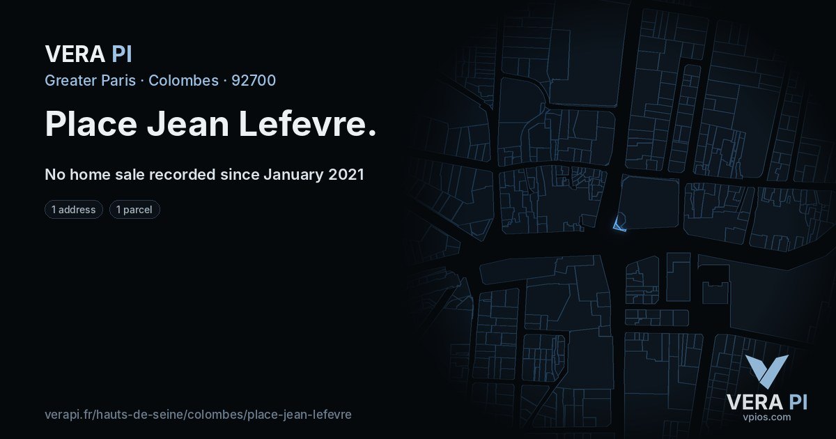 Place Jean Lefevre, Colombes at night – every parcel coloured by the prices around it, the street's own parcels lit