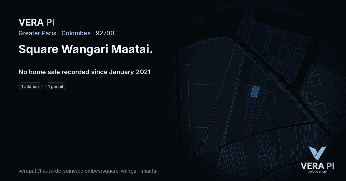 Square Wangari Maatai, Colombes at night – every parcel coloured by the prices around it, the street's own parcels lit