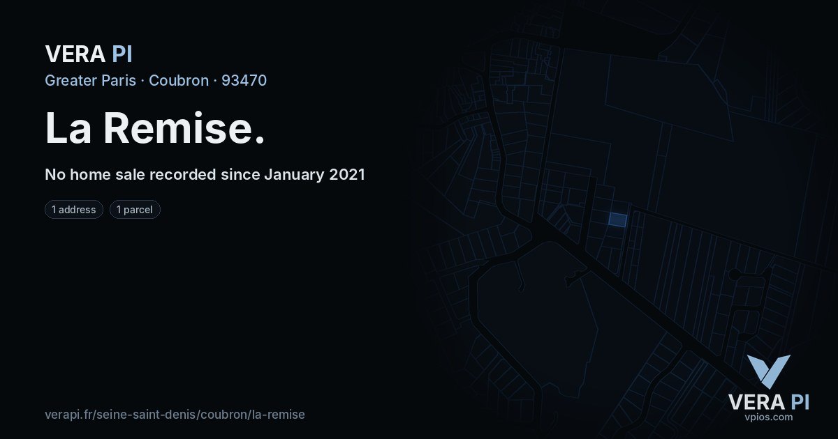 La Remise, Coubron at night – every parcel coloured by the prices around it, the street's own parcels lit