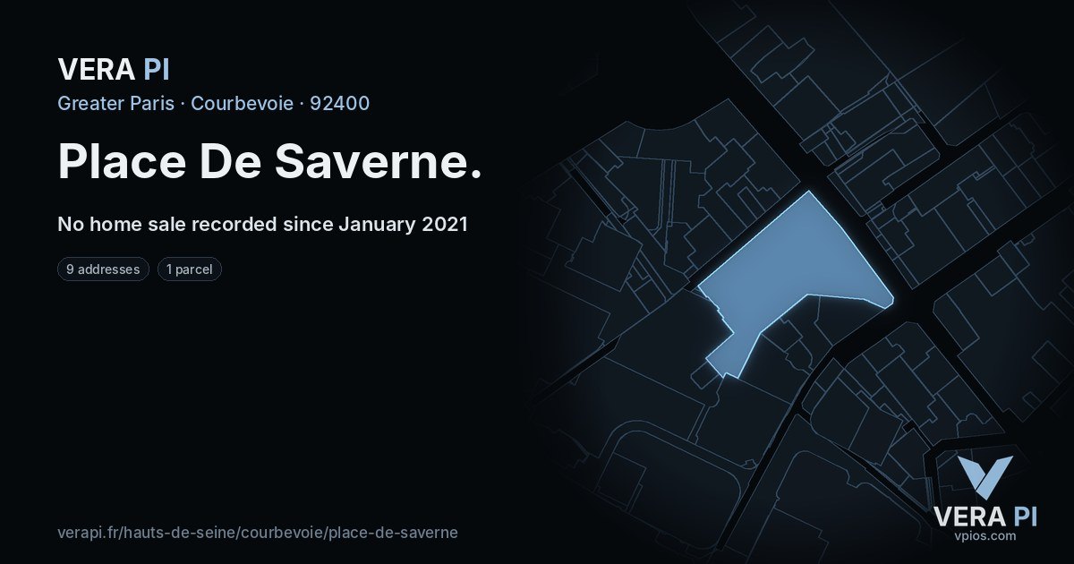 Place De Saverne, Courbevoie at night – every parcel coloured by the prices around it, the street's own parcels lit