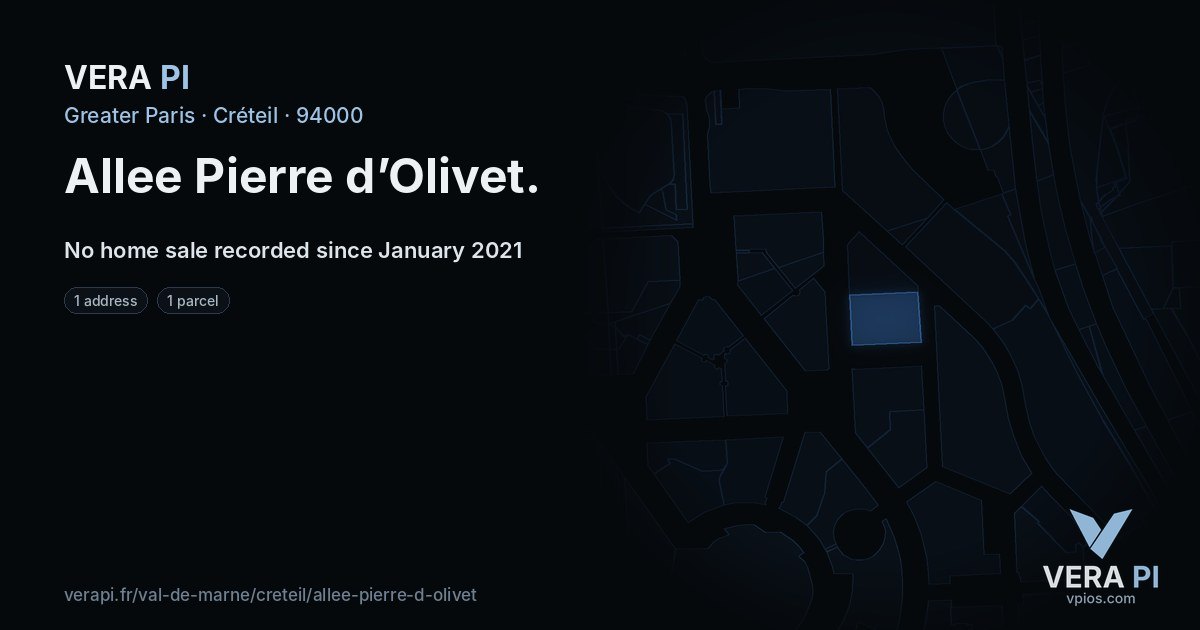 Allee Pierre d’Olivet, Créteil at night – every parcel coloured by the prices around it, the street's own parcels lit