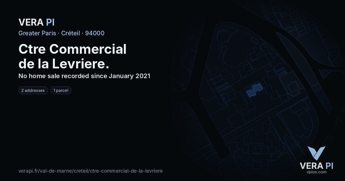Ctre Commercial de la Levriere, Créteil at night – every parcel coloured by the prices around it, the street's own parcels lit