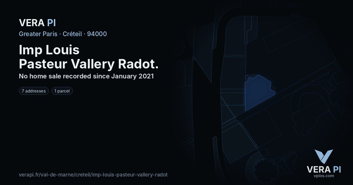 Imp Louis Pasteur Vallery Radot, Créteil at night – every parcel coloured by the prices around it, the street's own parcels lit
