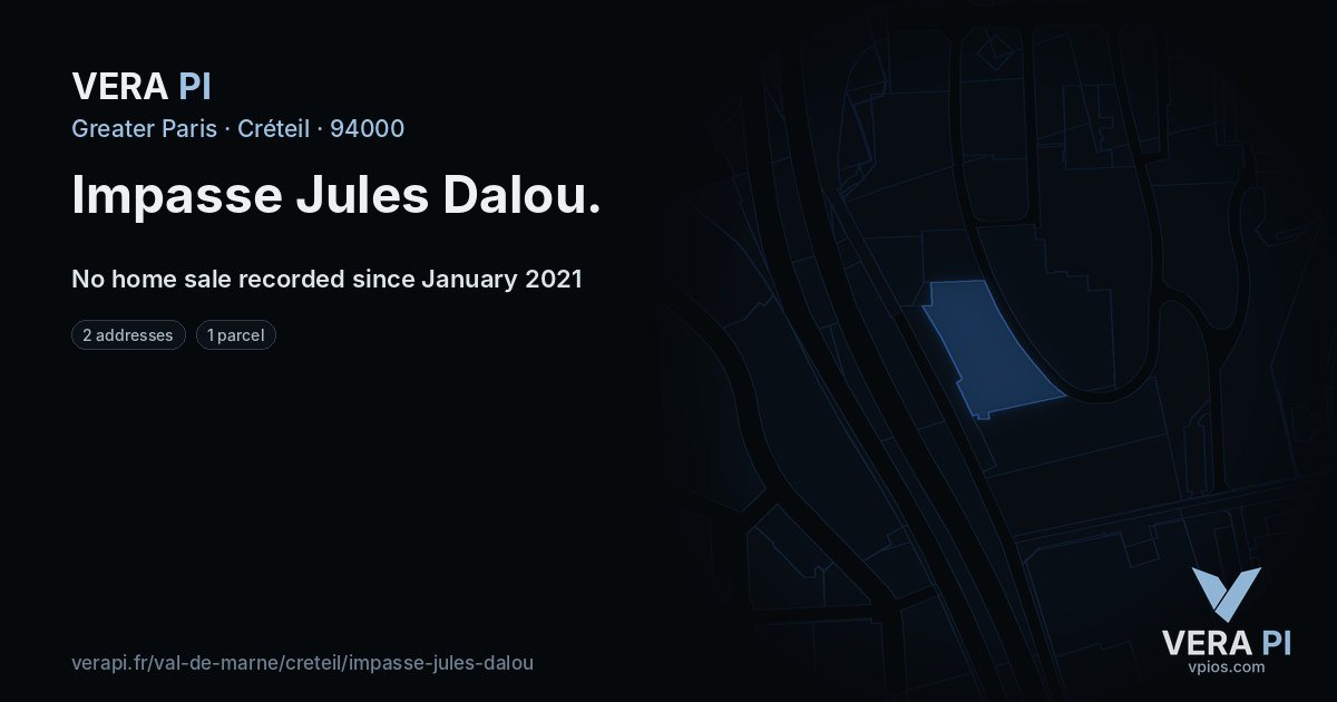 Impasse Jules Dalou, Créteil at night – every parcel coloured by the prices around it, the street's own parcels lit