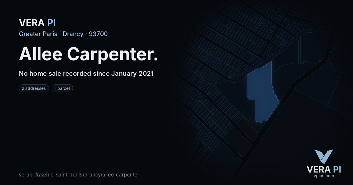 Allee Carpenter, Drancy at night – every parcel coloured by the prices around it, the street's own parcels lit