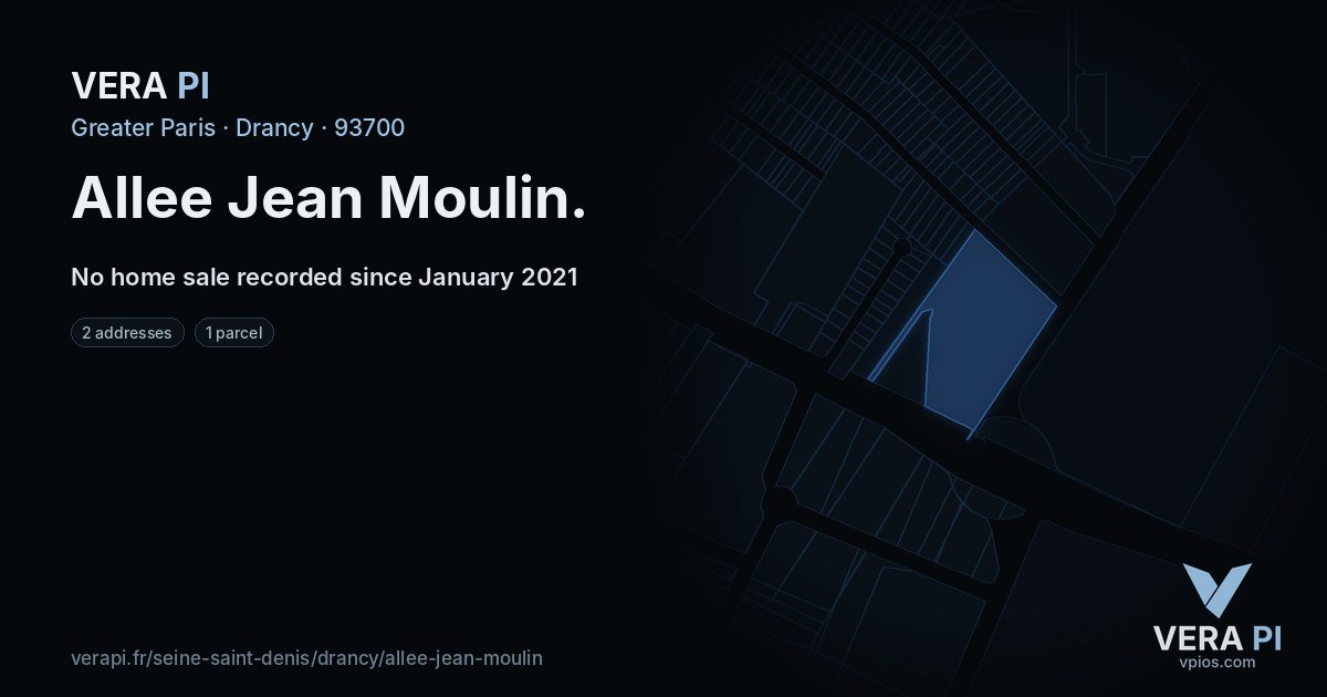 Allee Jean Moulin, Drancy at night – every parcel coloured by the prices around it, the street's own parcels lit