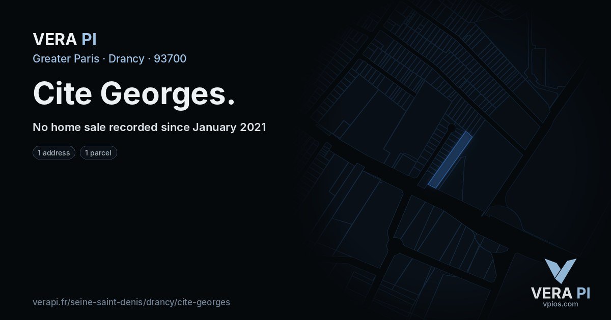 Cite Georges, Drancy at night – every parcel coloured by the prices around it, the street's own parcels lit