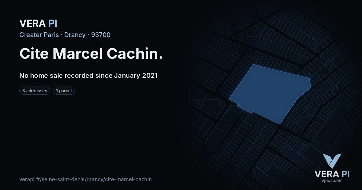 Cite Marcel Cachin, Drancy at night – every parcel coloured by the prices around it, the street's own parcels lit