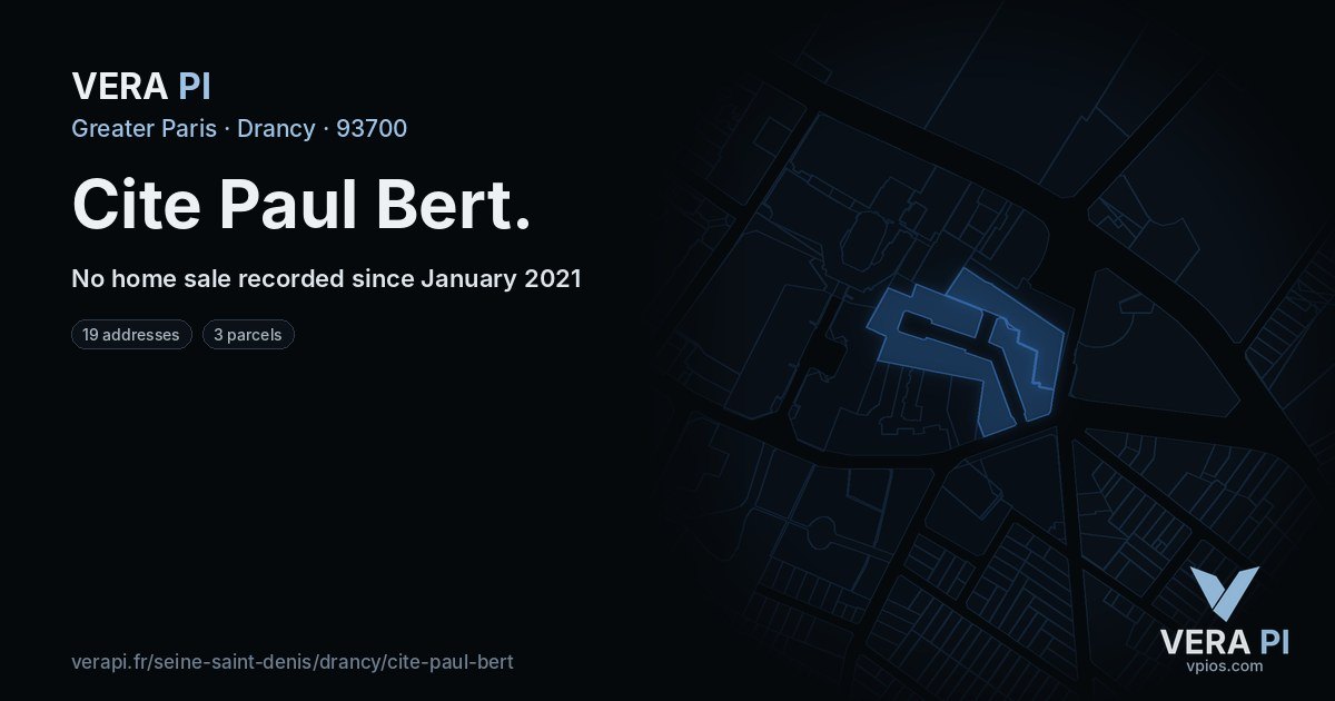 Cite Paul Bert, Drancy at night – every parcel coloured by the prices around it, the street's own parcels lit