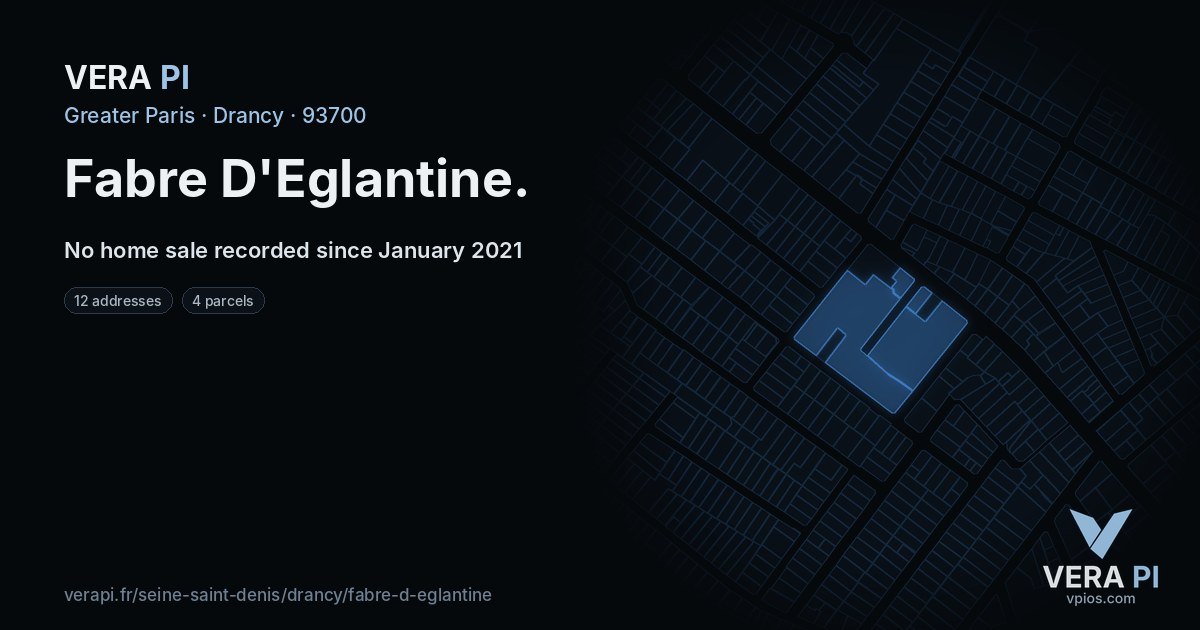 Fabre D'Eglantine, Drancy at night – every parcel coloured by the prices around it, the street's own parcels lit