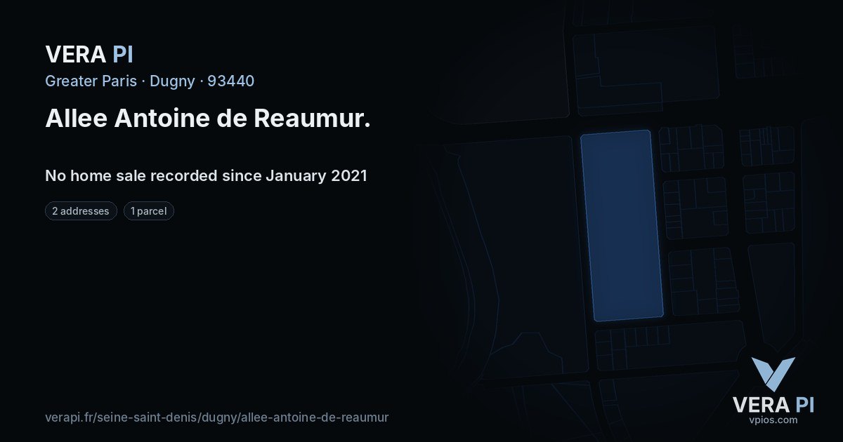 Allee Antoine de Reaumur, Dugny at night – every parcel coloured by the prices around it, the street's own parcels lit