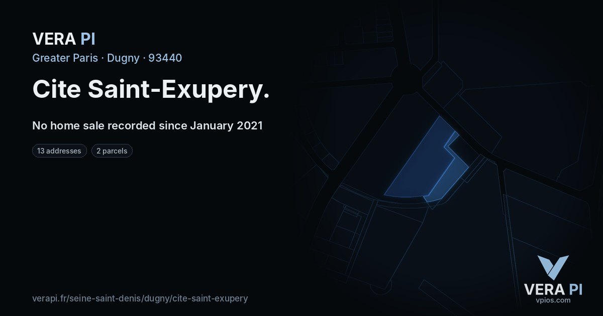 Cite Saint-Exupery, Dugny at night – every parcel coloured by the prices around it, the street's own parcels lit