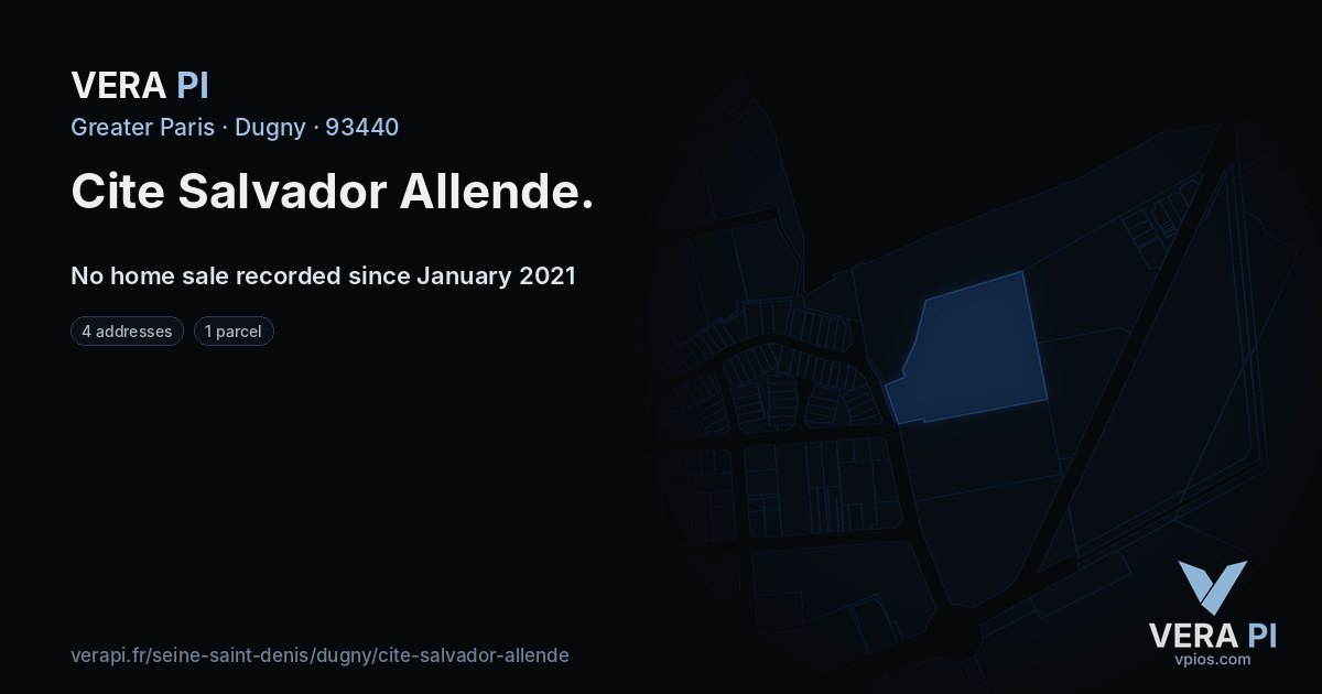 Cite Salvador Allende, Dugny at night – every parcel coloured by the prices around it, the street's own parcels lit