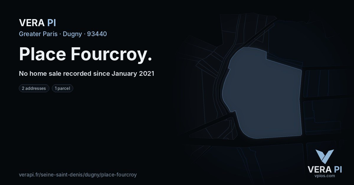 Place Fourcroy, Dugny at night – every parcel coloured by the prices around it, the street's own parcels lit