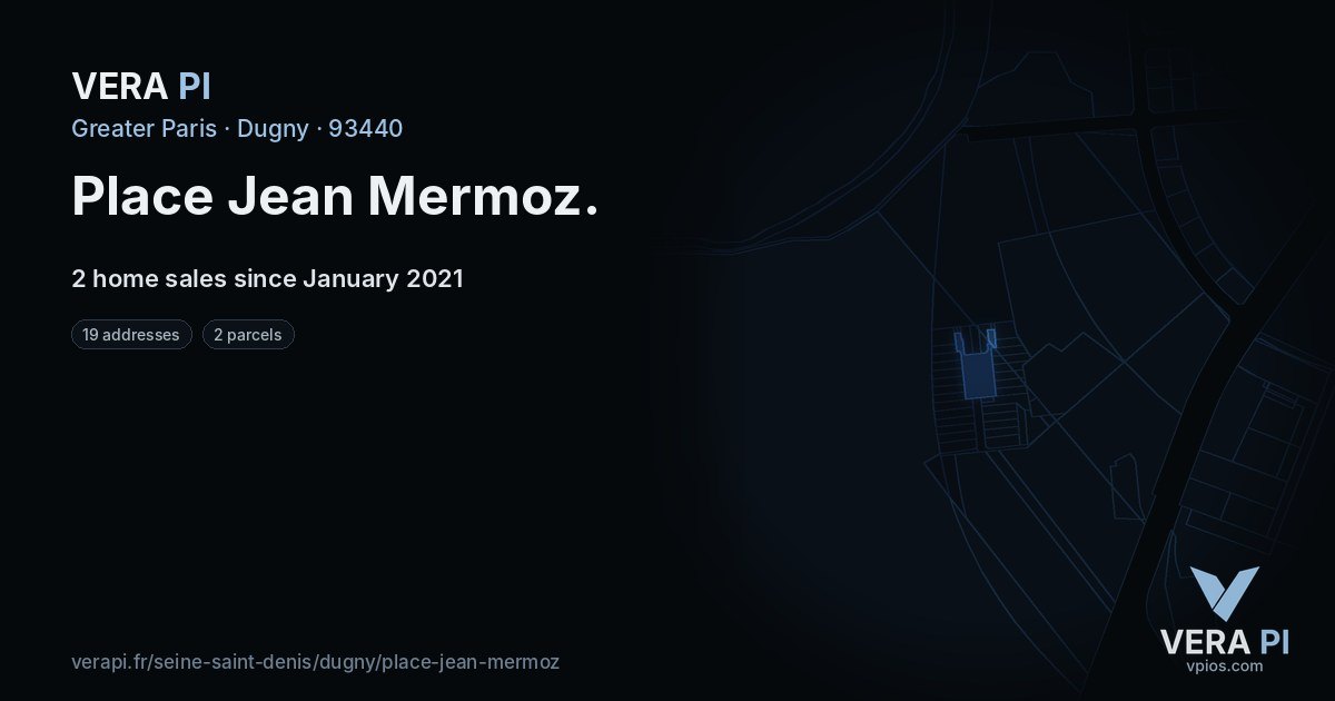 Place Jean Mermoz, Dugny at night – every parcel coloured by the prices around it, the street's own parcels lit