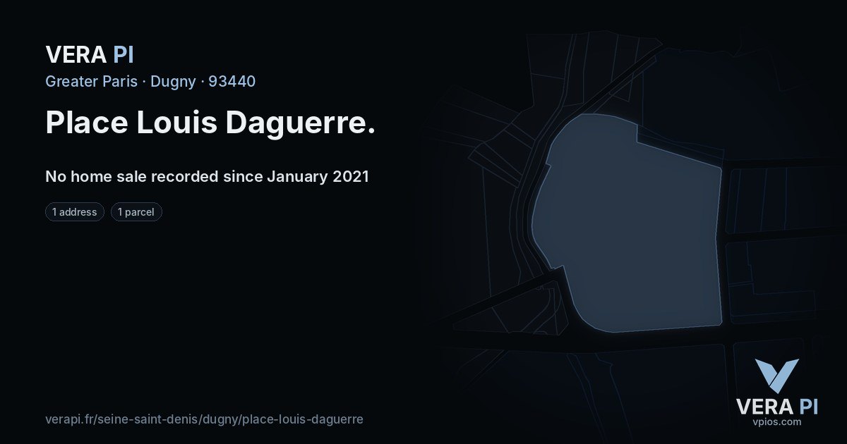 Place Louis Daguerre, Dugny at night – every parcel coloured by the prices around it, the street's own parcels lit