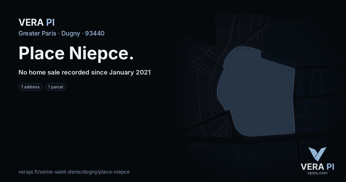 Place Niepce, Dugny at night – every parcel coloured by the prices around it, the street's own parcels lit