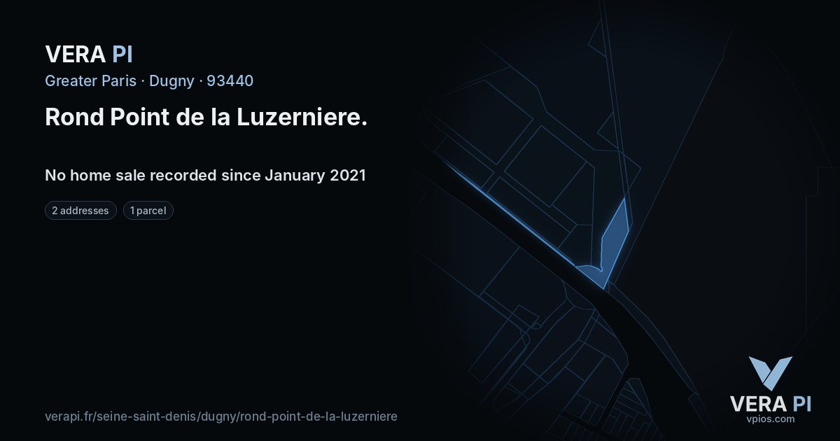 Rond Point de la Luzerniere, Dugny at night – every parcel coloured by the prices around it, the street's own parcels lit
