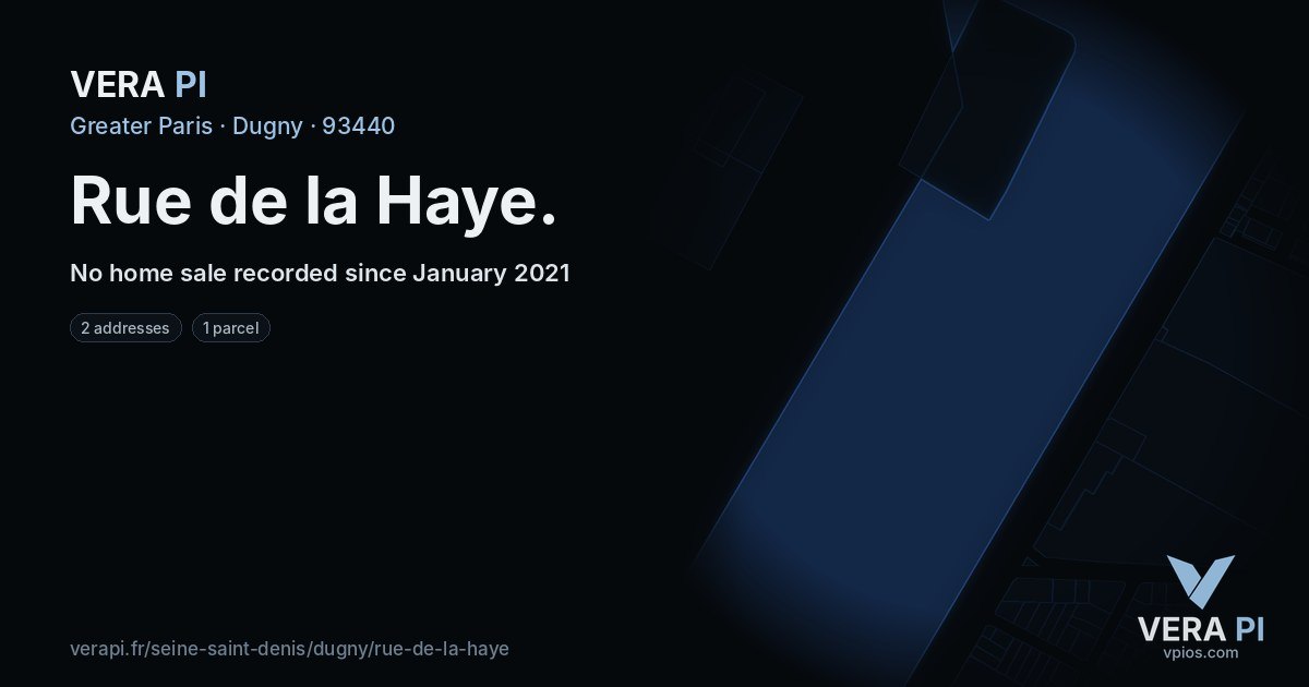 Rue de la Haye, Dugny at night – every parcel coloured by the prices around it, the street's own parcels lit