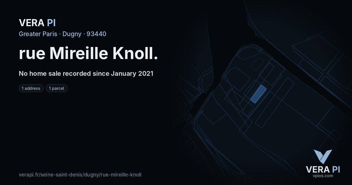 rue Mireille Knoll, Dugny at night – every parcel coloured by the prices around it, the street's own parcels lit