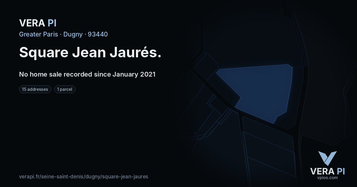 Square Jean Jaurés, Dugny at night – every parcel coloured by the prices around it, the street's own parcels lit