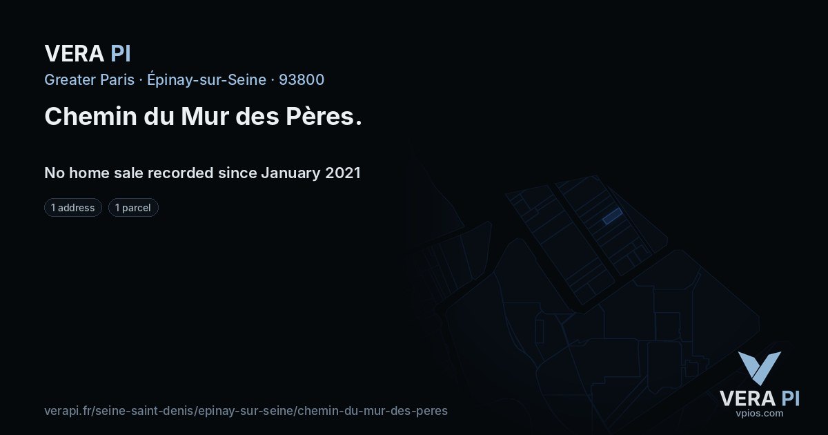 Chemin du Mur des Pères, Épinay-sur-Seine at night – every parcel coloured by the prices around it, the street's own parcels lit