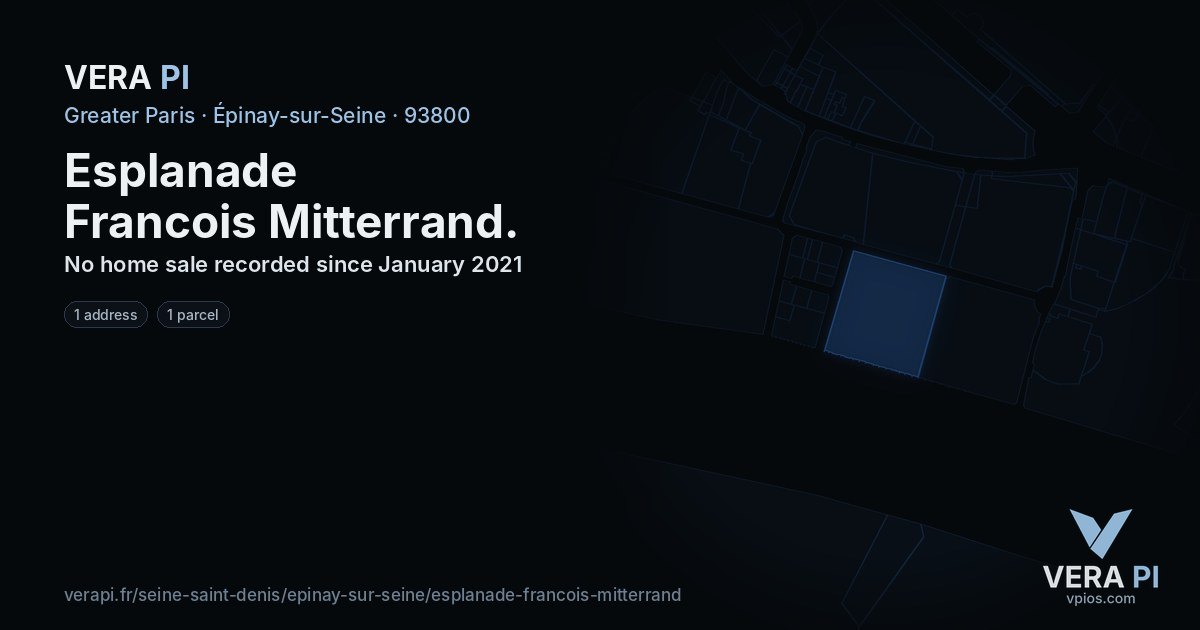 Esplanade Francois Mitterrand, Épinay-sur-Seine at night – every parcel coloured by the prices around it, the street's own parcels lit