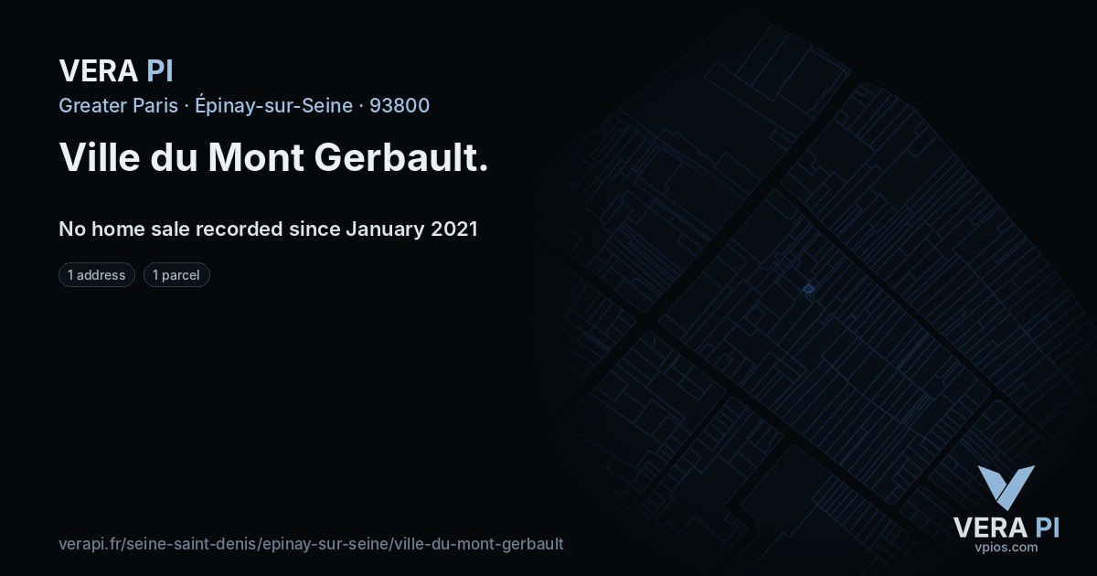 Ville du Mont Gerbault, Épinay-sur-Seine at night – every parcel coloured by the prices around it, the street's own parcels lit