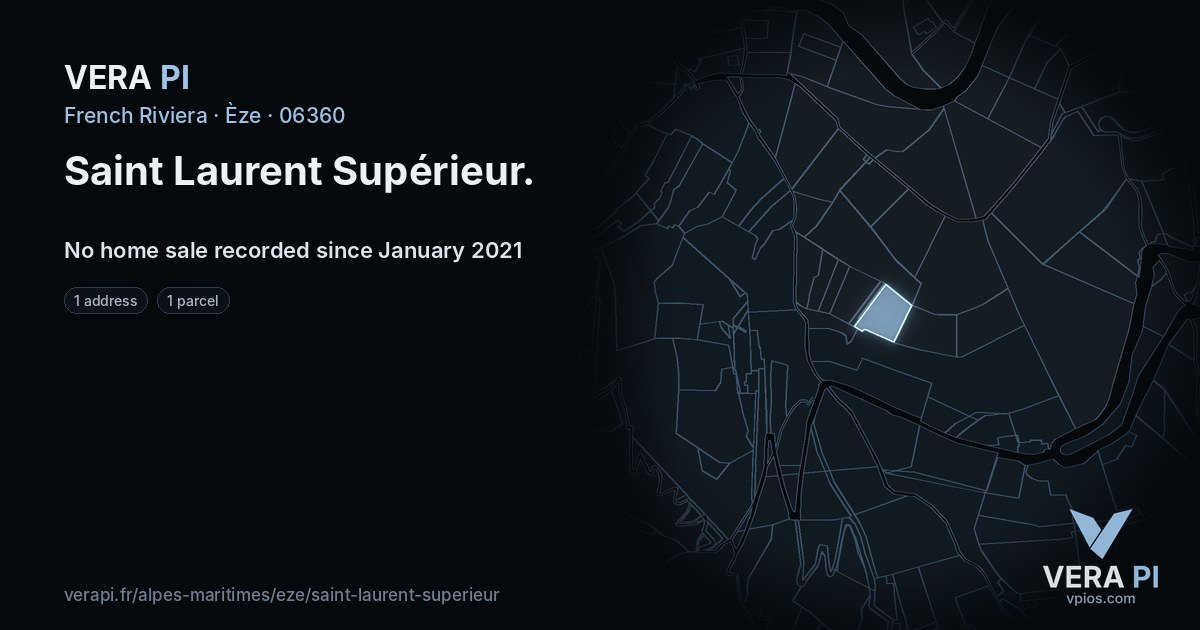 Saint Laurent Supérieur, Èze at night – every parcel coloured by the prices around it, the street's own parcels lit