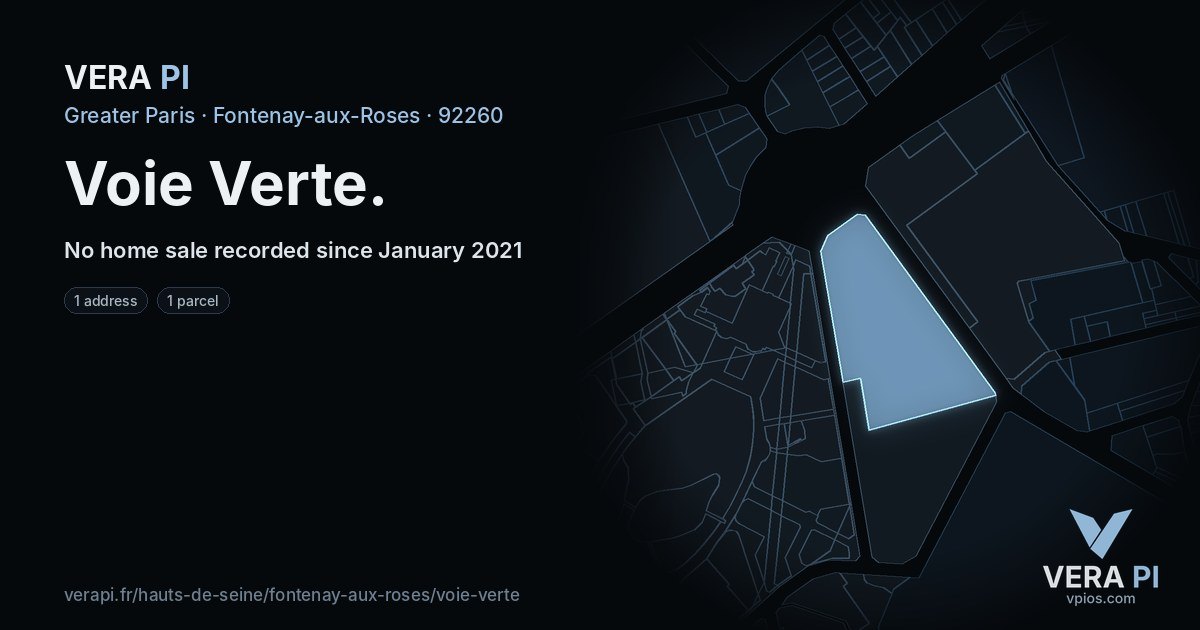Voie Verte, Fontenay-aux-Roses at night – every parcel coloured by the prices around it, the street's own parcels lit