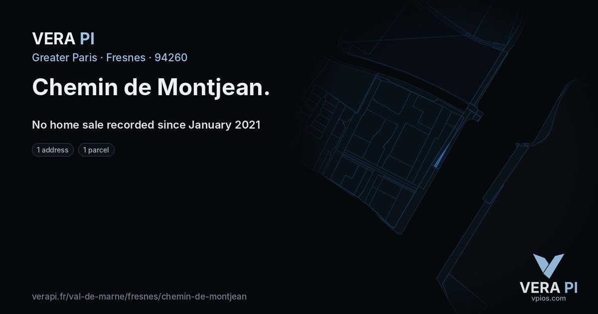 Chemin de Montjean, Fresnes at night – every parcel coloured by the prices around it, the street's own parcels lit
