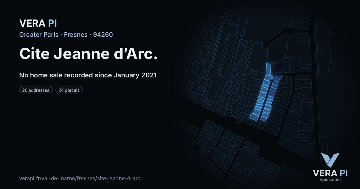 Cite Jeanne d’Arc, Fresnes at night – every parcel coloured by the prices around it, the street's own parcels lit