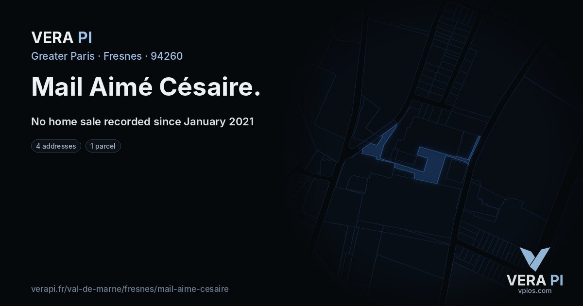 Mail Aimé Césaire, Fresnes at night – every parcel coloured by the prices around it, the street's own parcels lit