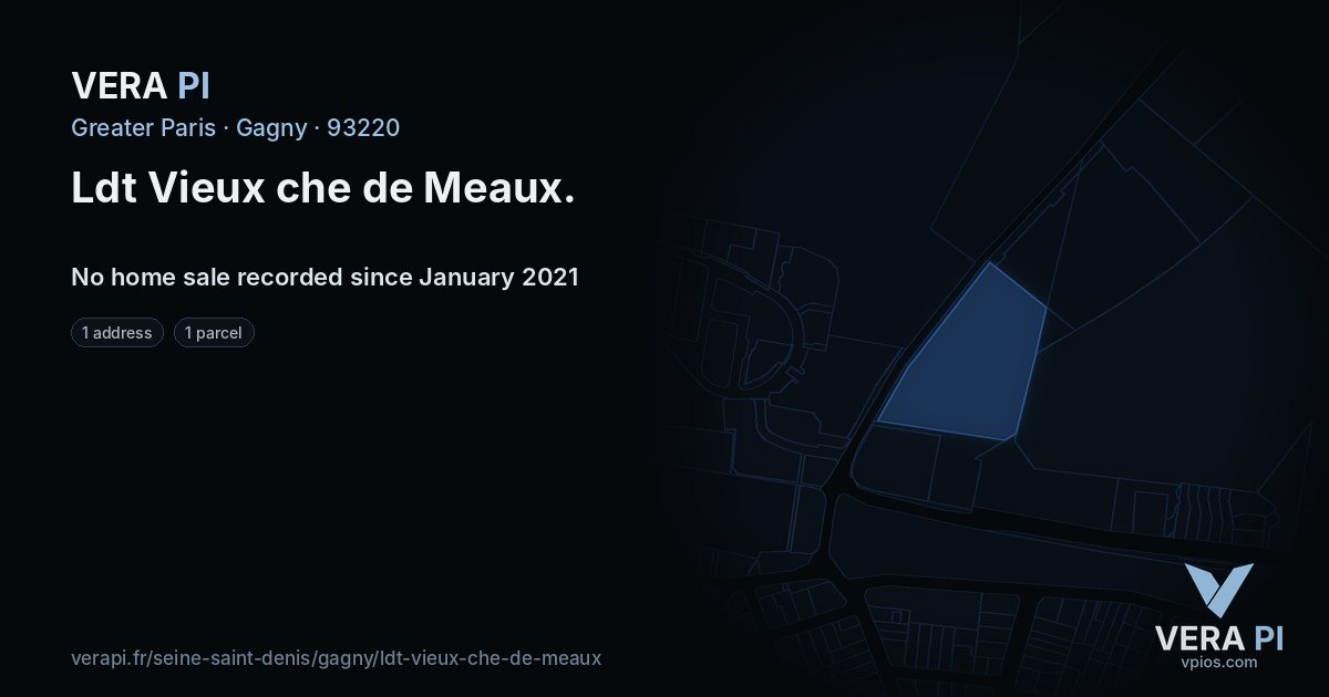 Ldt Vieux che de Meaux, Gagny at night – every parcel coloured by the prices around it, the street's own parcels lit