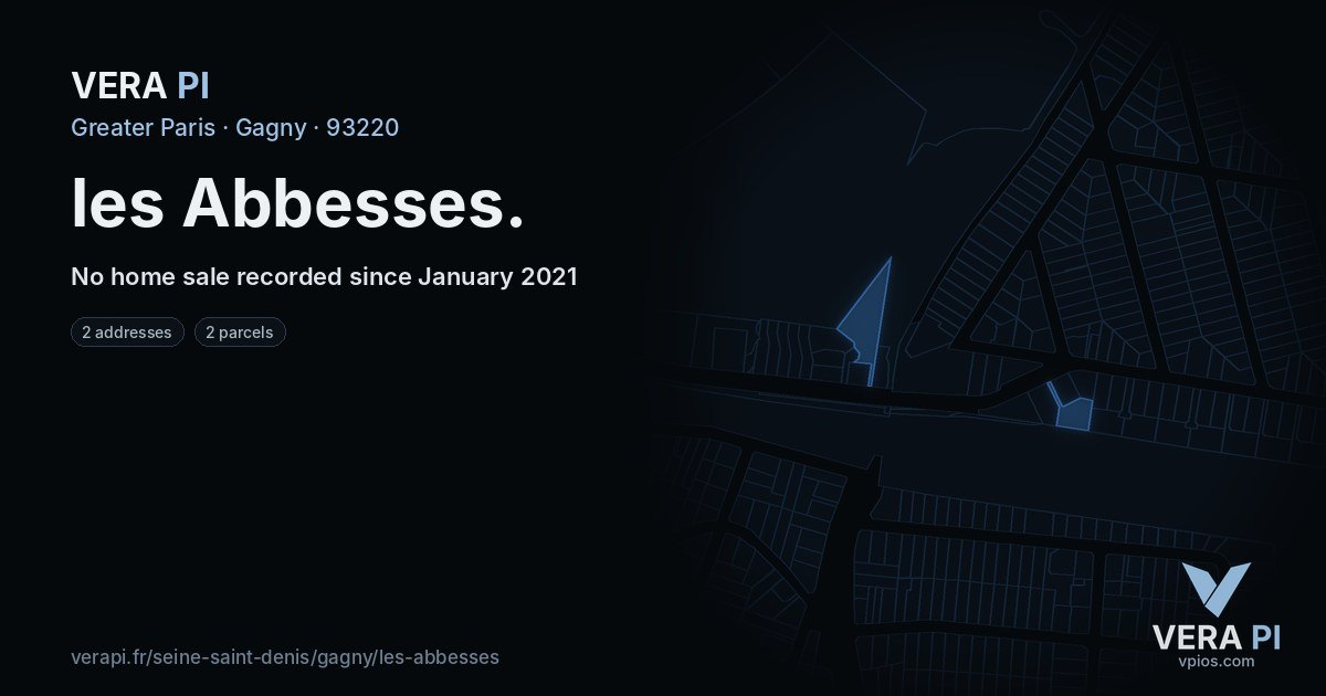 les Abbesses, Gagny at night – every parcel coloured by the prices around it, the street's own parcels lit