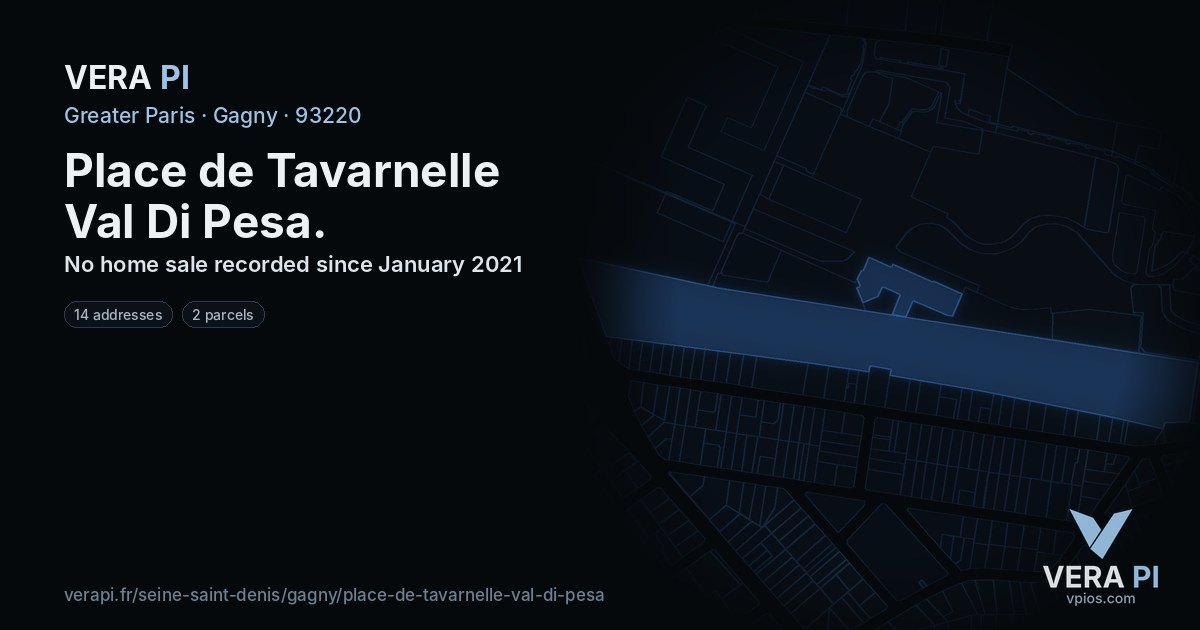 Place de Tavarnelle Val Di Pesa, Gagny at night – every parcel coloured by the prices around it, the street's own parcels lit