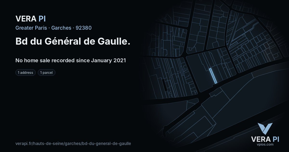 Bd du Général de Gaulle, Garches at night – every parcel coloured by the prices around it, the street's own parcels lit