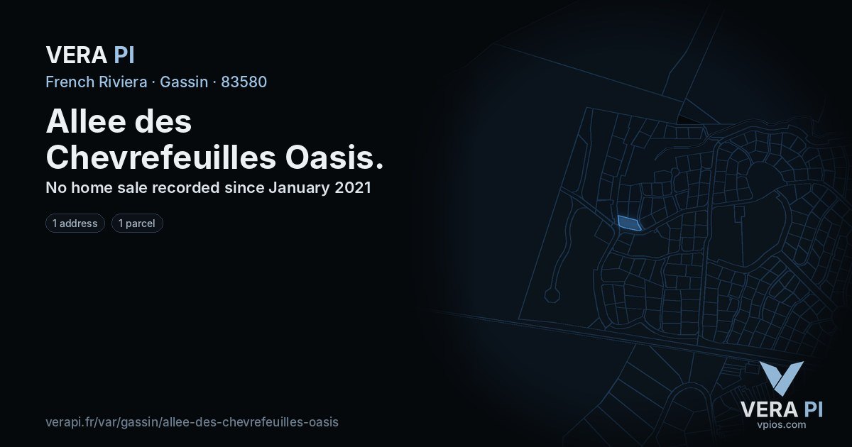 Allee des Chevrefeuilles Oasis, Gassin at night – every parcel coloured by the prices around it, the street's own parcels lit