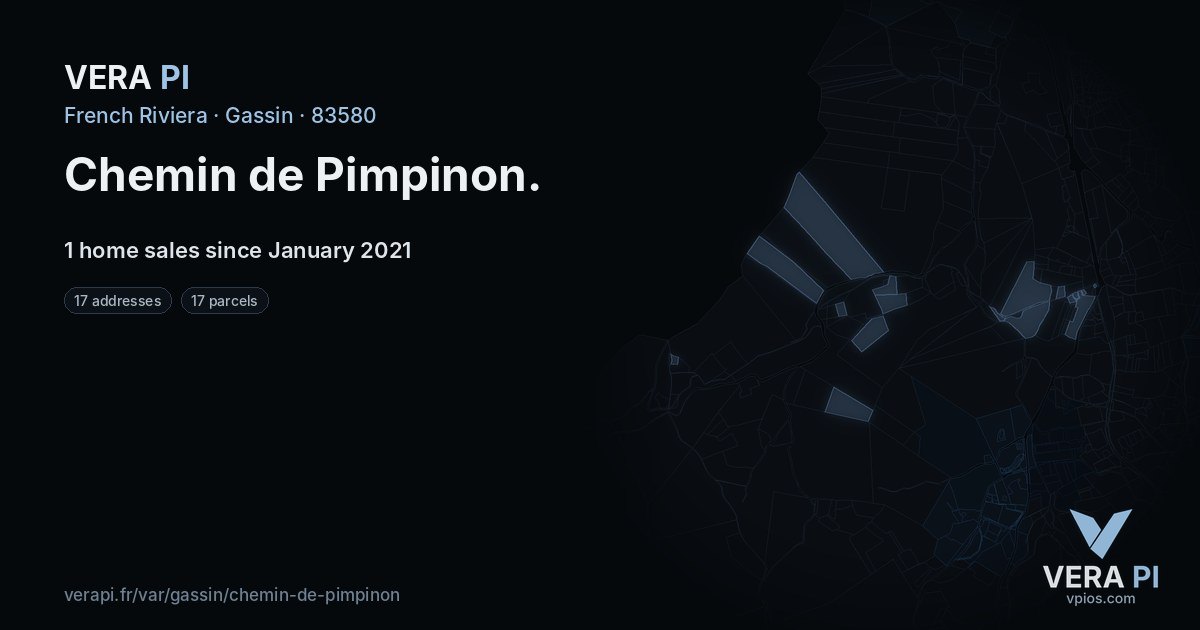Chemin de Pimpinon, Gassin at night – every parcel coloured by the prices around it, the street's own parcels lit