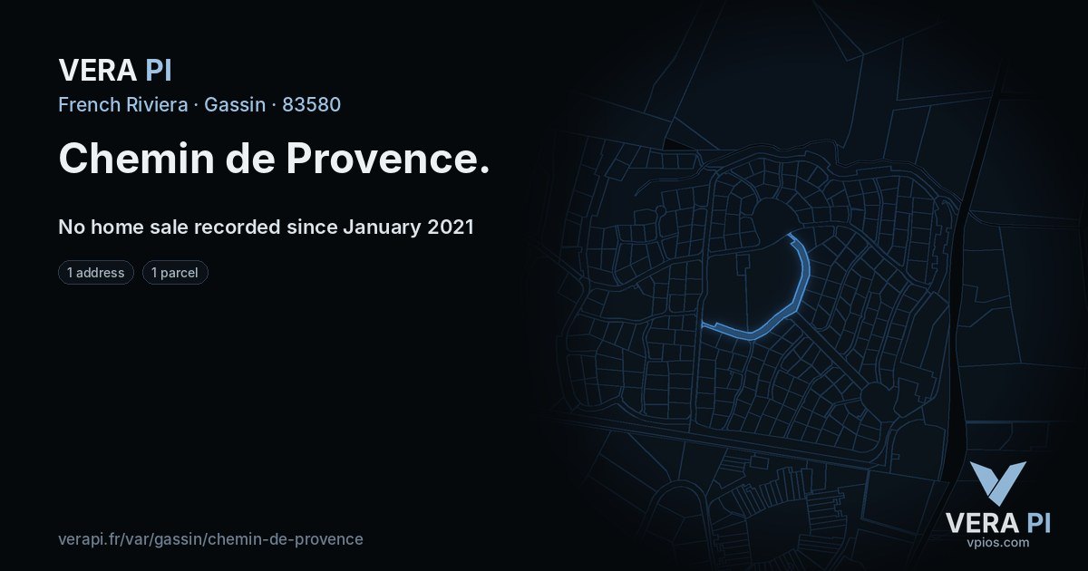 Chemin de Provence, Gassin at night – every parcel coloured by the prices around it, the street's own parcels lit