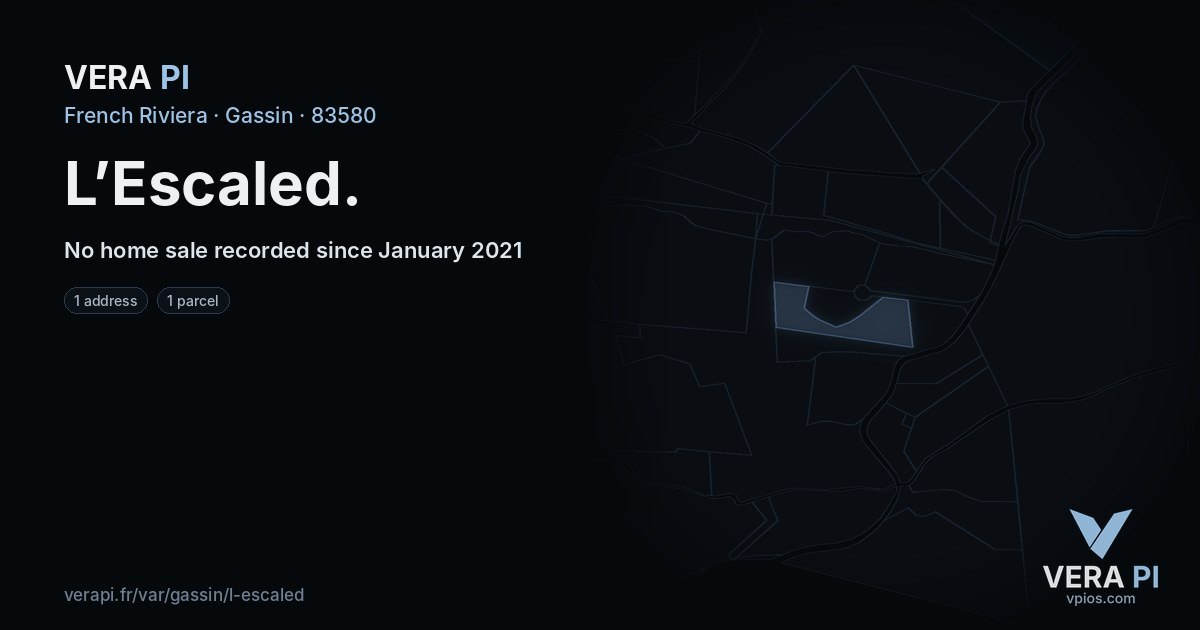 L’Escaled, Gassin at night – every parcel coloured by the prices around it, the street's own parcels lit
