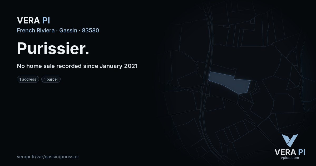 Purissier, Gassin at night – every parcel coloured by the prices around it, the street's own parcels lit