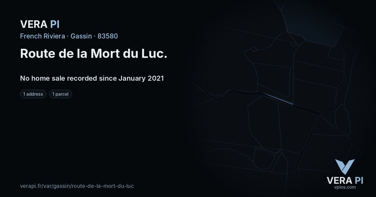 Route de la Mort du Luc, Gassin at night – every parcel coloured by the prices around it, the street's own parcels lit