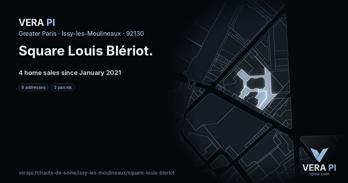 Square Louis Blériot, Issy-les-Moulineaux at night – every parcel coloured by the prices around it, the street's own parcels lit