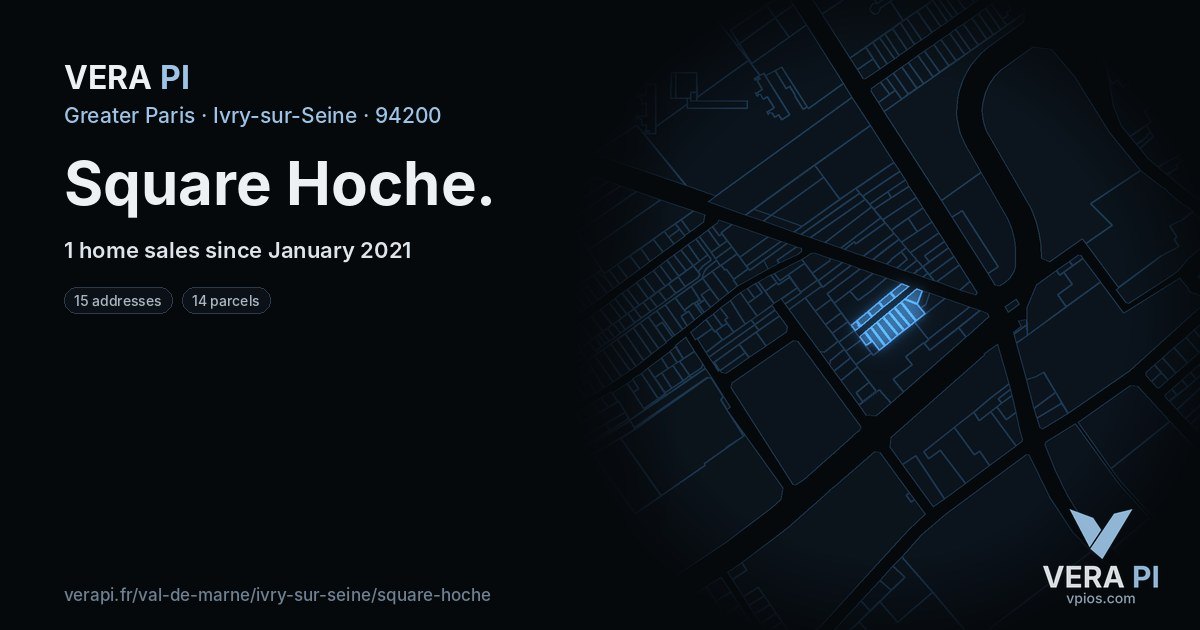Square Hoche, Ivry-sur-Seine at night – every parcel coloured by the prices around it, the street's own parcels lit