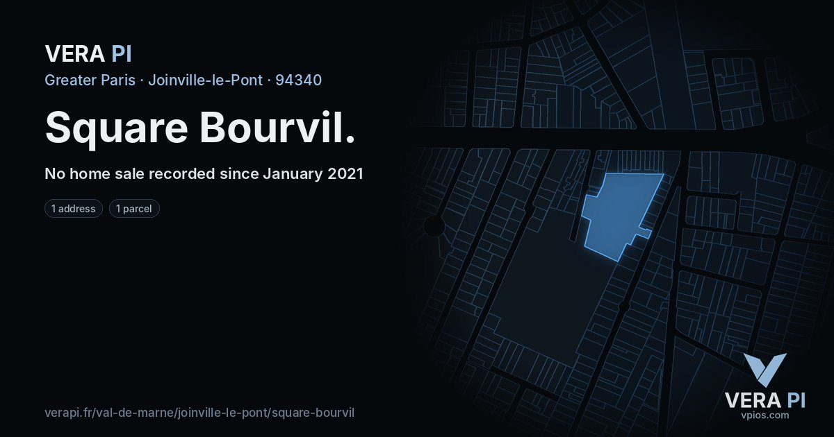 Square Bourvil, Joinville-le-Pont at night – every parcel coloured by the prices around it, the street's own parcels lit