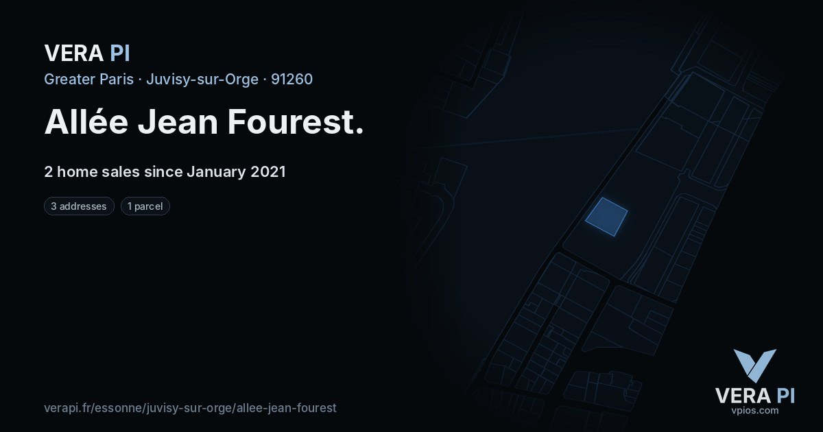 Allée Jean Fourest, Juvisy-sur-Orge at night – every parcel coloured by the prices around it, the street's own parcels lit