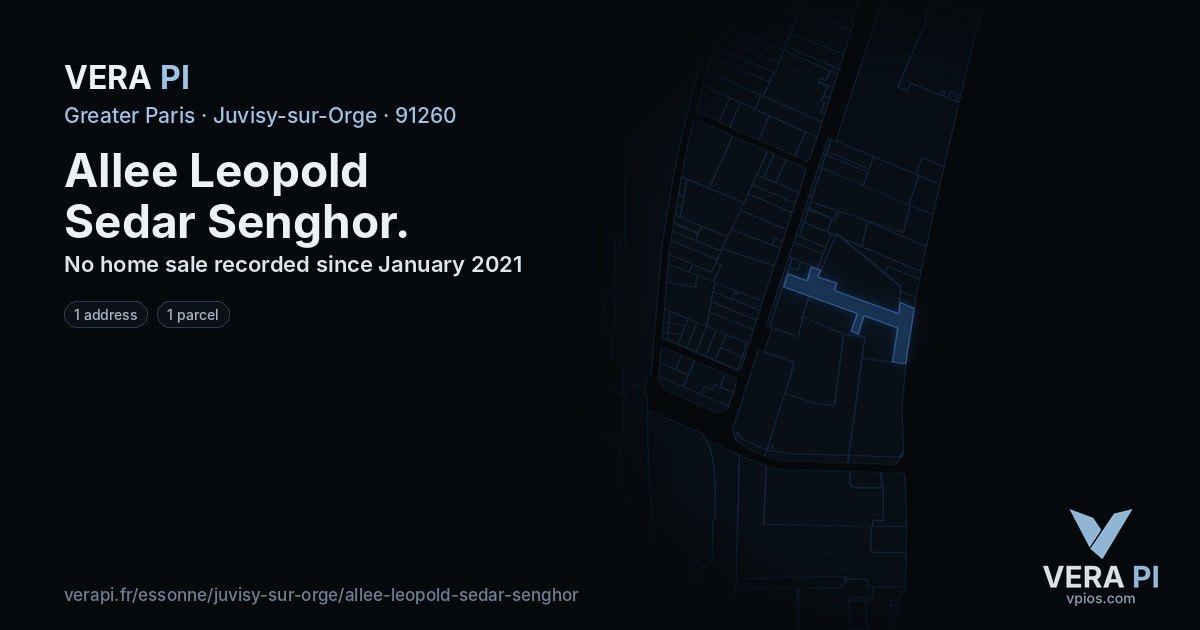 Allee Leopold Sedar Senghor, Juvisy-sur-Orge at night – every parcel coloured by the prices around it, the street's own parcels lit