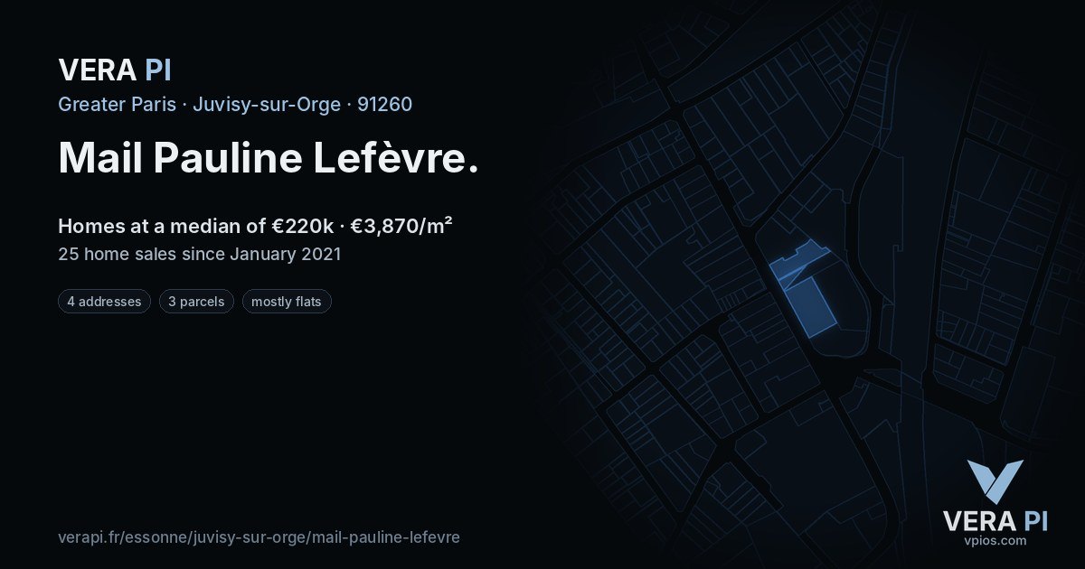 Mail Pauline Lefèvre, Juvisy-sur-Orge at night – every parcel coloured by the prices around it, the street's own parcels lit